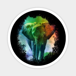 Colorful Elephant Art Magnet